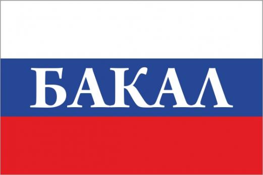 Флаг России с названием города Бакал