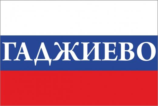 Флаг России с названием города ГАджиево