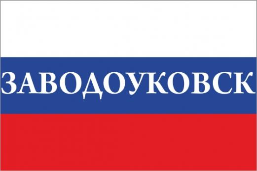 Флаг России с названием города Заводоуковск