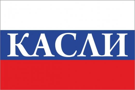Флаг России с названием города Касли