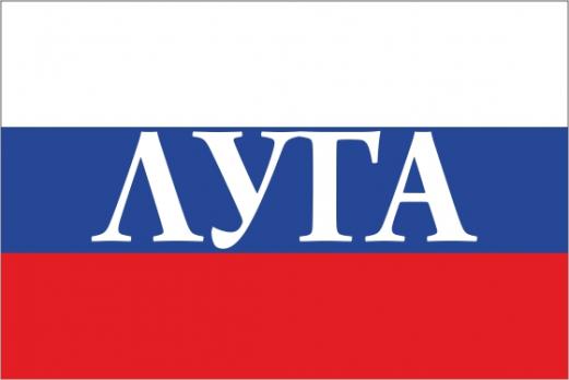 Флаг России с названием города Луга