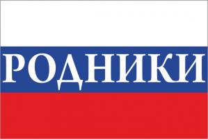 Флаг России с названием города Родники