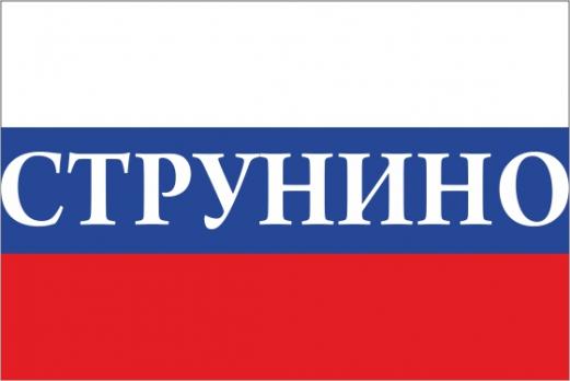 Флаг России с названием города Струнино