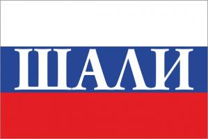 Флаг России с названием города Шали