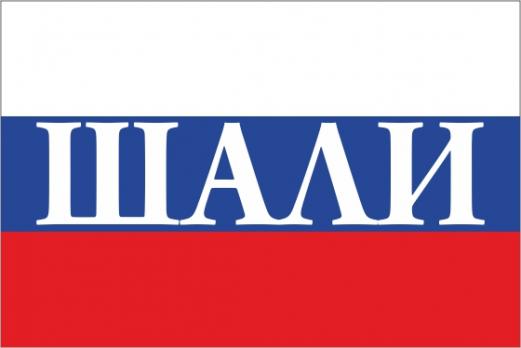 Флаг России с названием города Шали