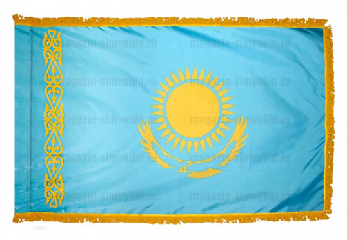 Флаг Казахстана с бахромой